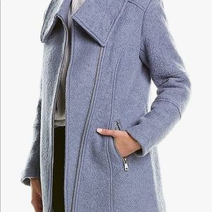 NWT Kenneth Cole Boucle pale blue coat, size XL